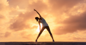 woman stretching to prevent pain and stiffness